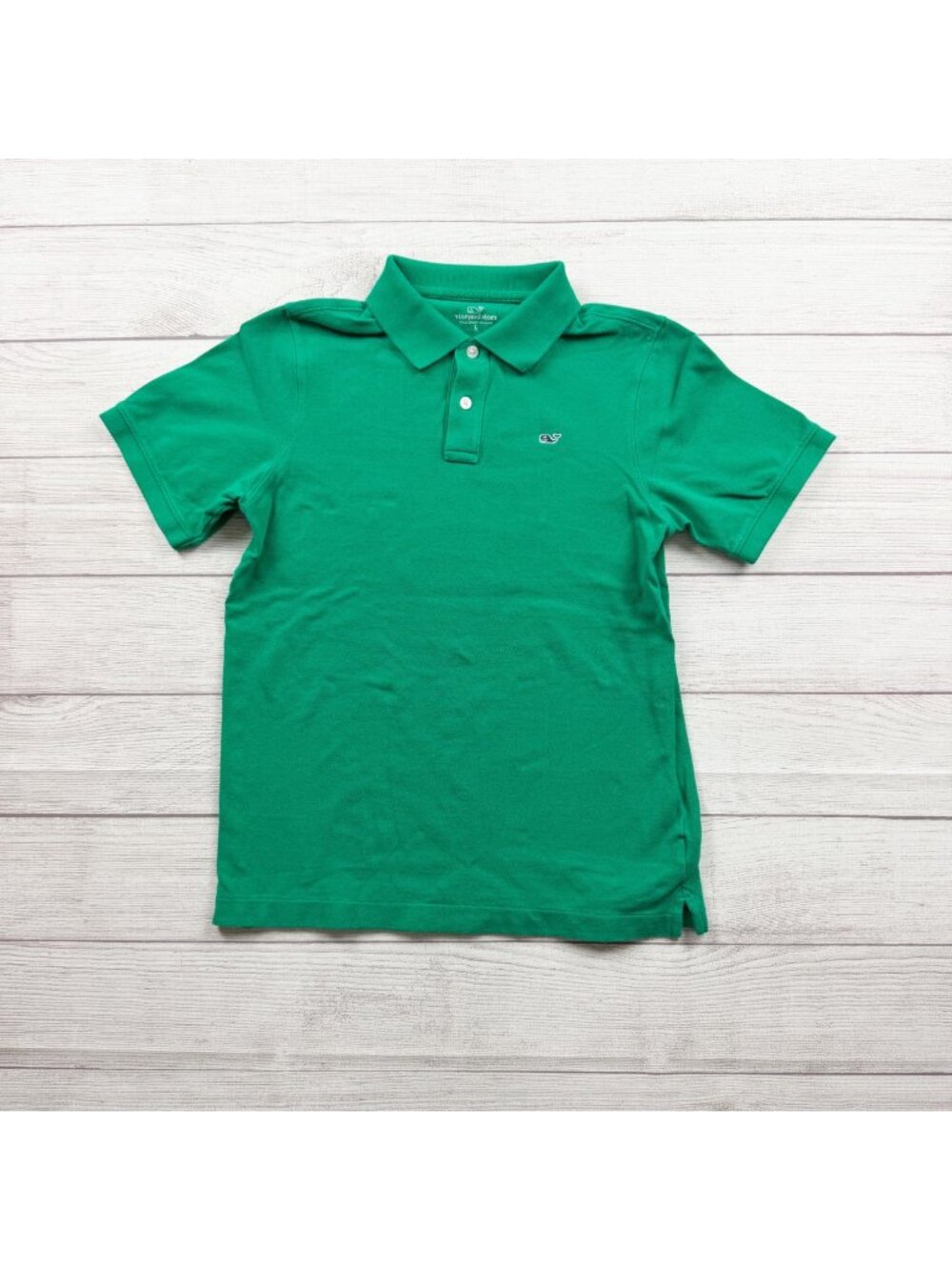 Vineyard Vines Green Polo Shirt Boys Short Sleeve Classic Fit L 16